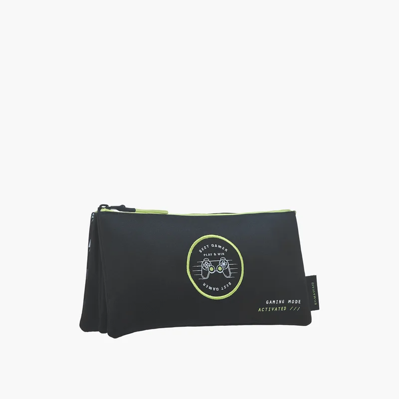 Mayfair Pouch - gaming Best Gamer-3 Compartment (Polyester) Black & Grey \ 23X12X2